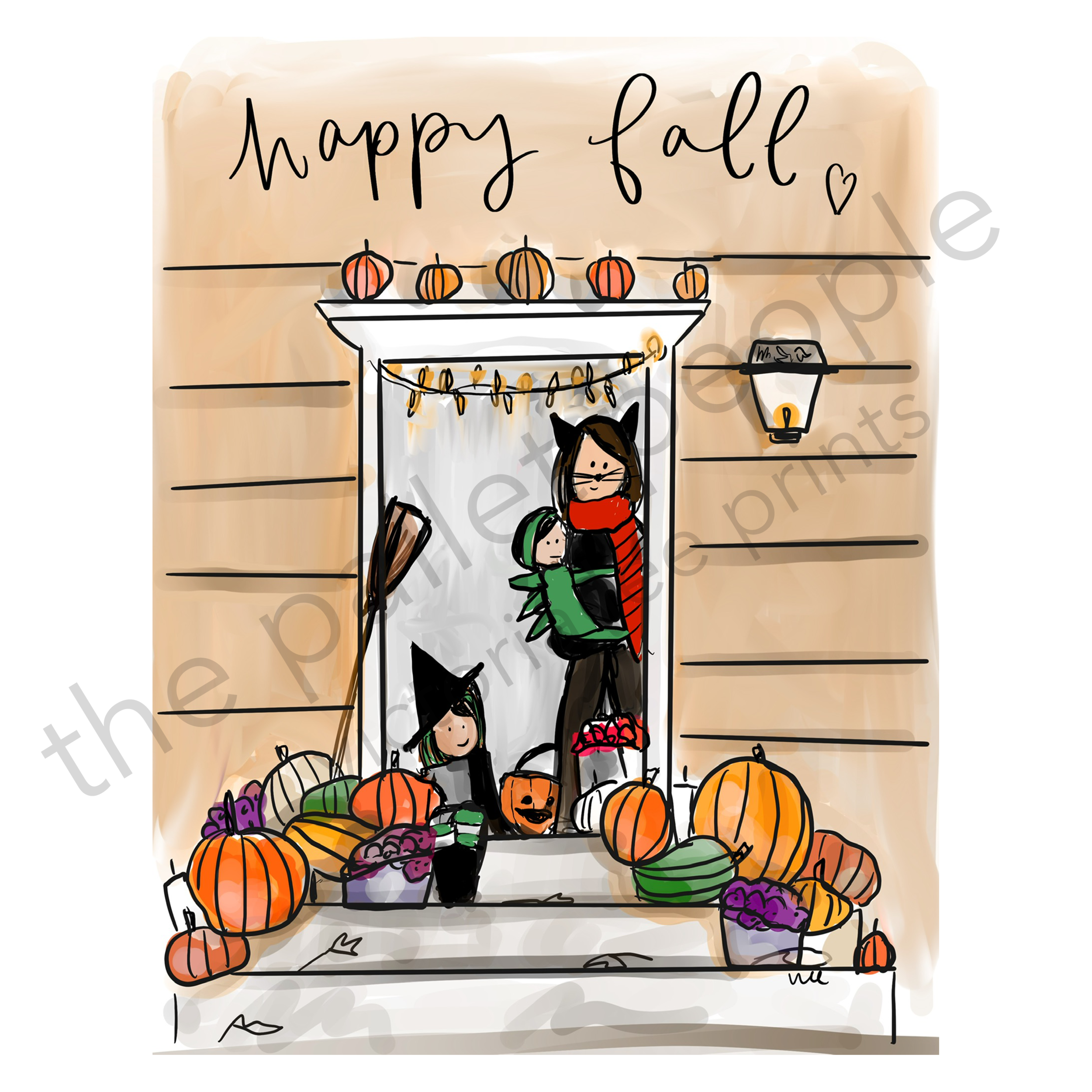 Happy Fall Family Digital Print