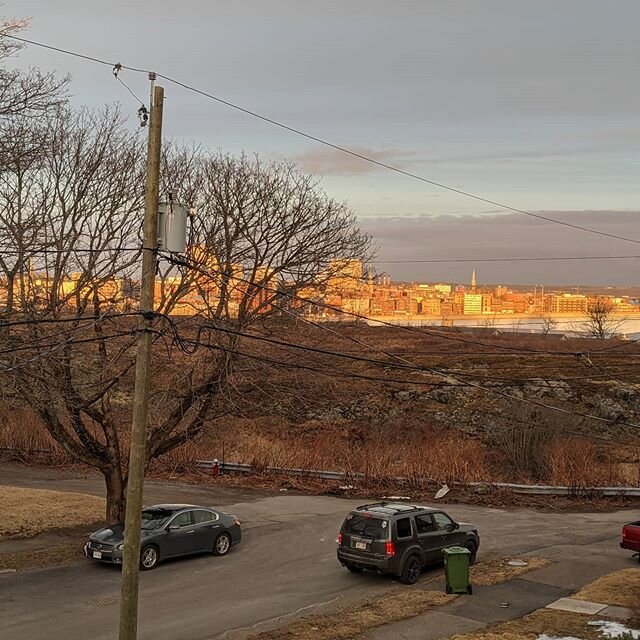 My favourite time of day when this is our view. The uptown beautifully lit up with the sun behind us. 🌞❤️ #lovelifeuptown #lovelifeoutdoors #saintjohn #saintjohnnb #sjnb #lovethisplace