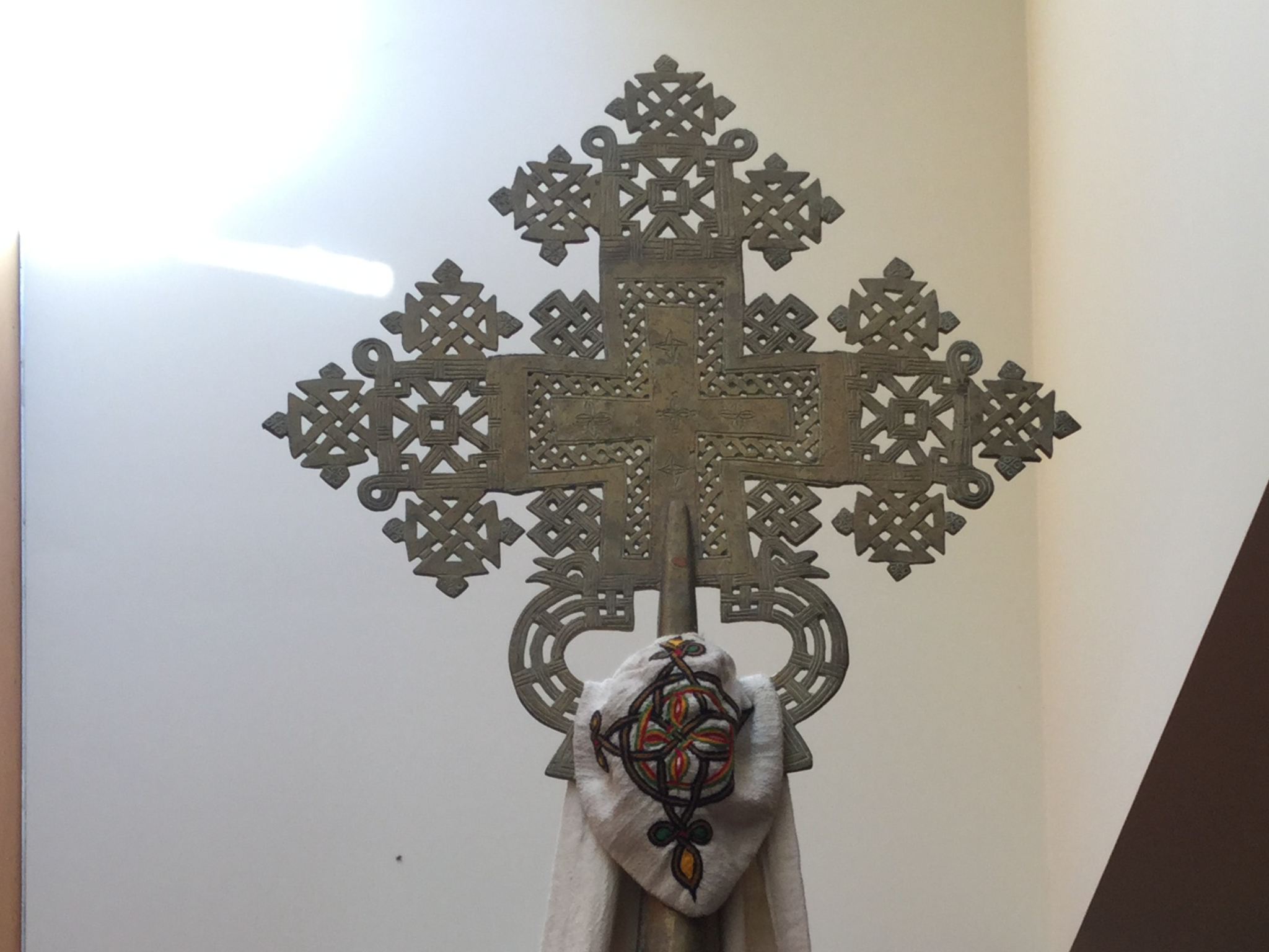 Photograph by Stephen Burns. Ethiopian cross in the chapel of the CTM.