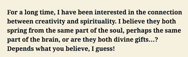 words of Heather Price, quotation from her website