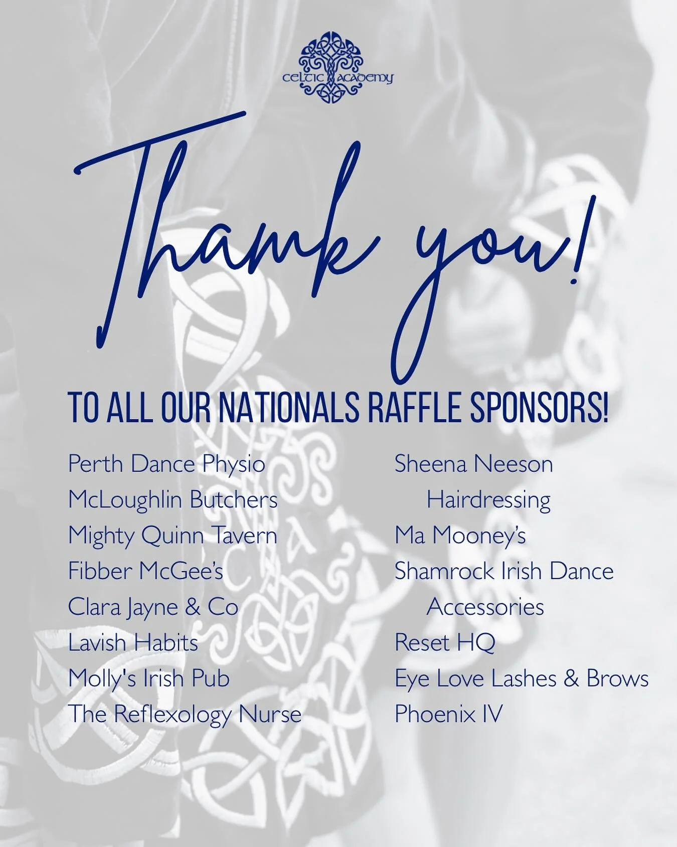 Extremely grateful to all our raffle sponsors who made donations towards our Nationals Raffle, helping support our dancers traveling to the Australian National Championships in Brisbane at the end of September! 💙🤍

Please give our sponsors a like a