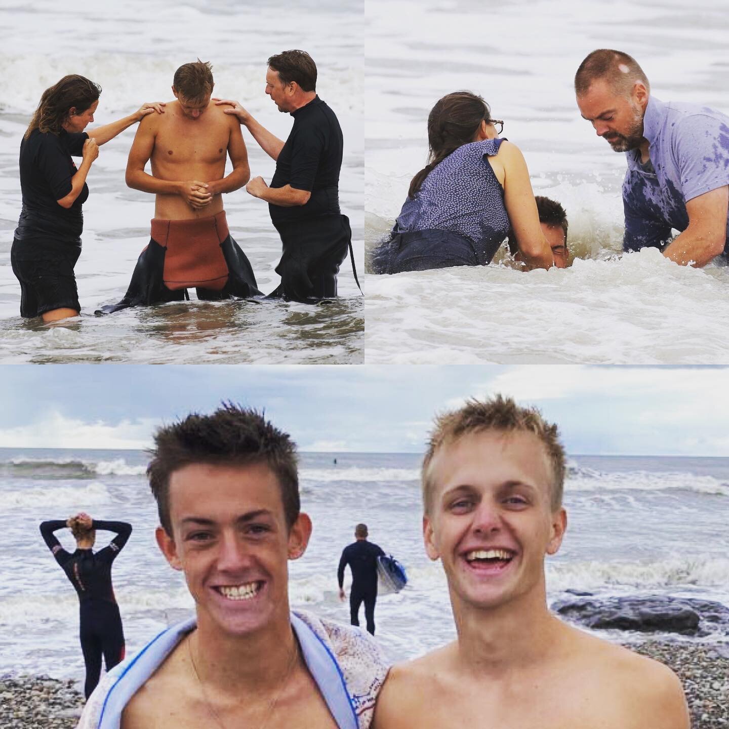 An amazing day was had by all last Friday! Congratulations to Ben and Josh for their baptisms and surfing skills 🏄🏼&zwj;♂️🏄🏻&zwj;♂️