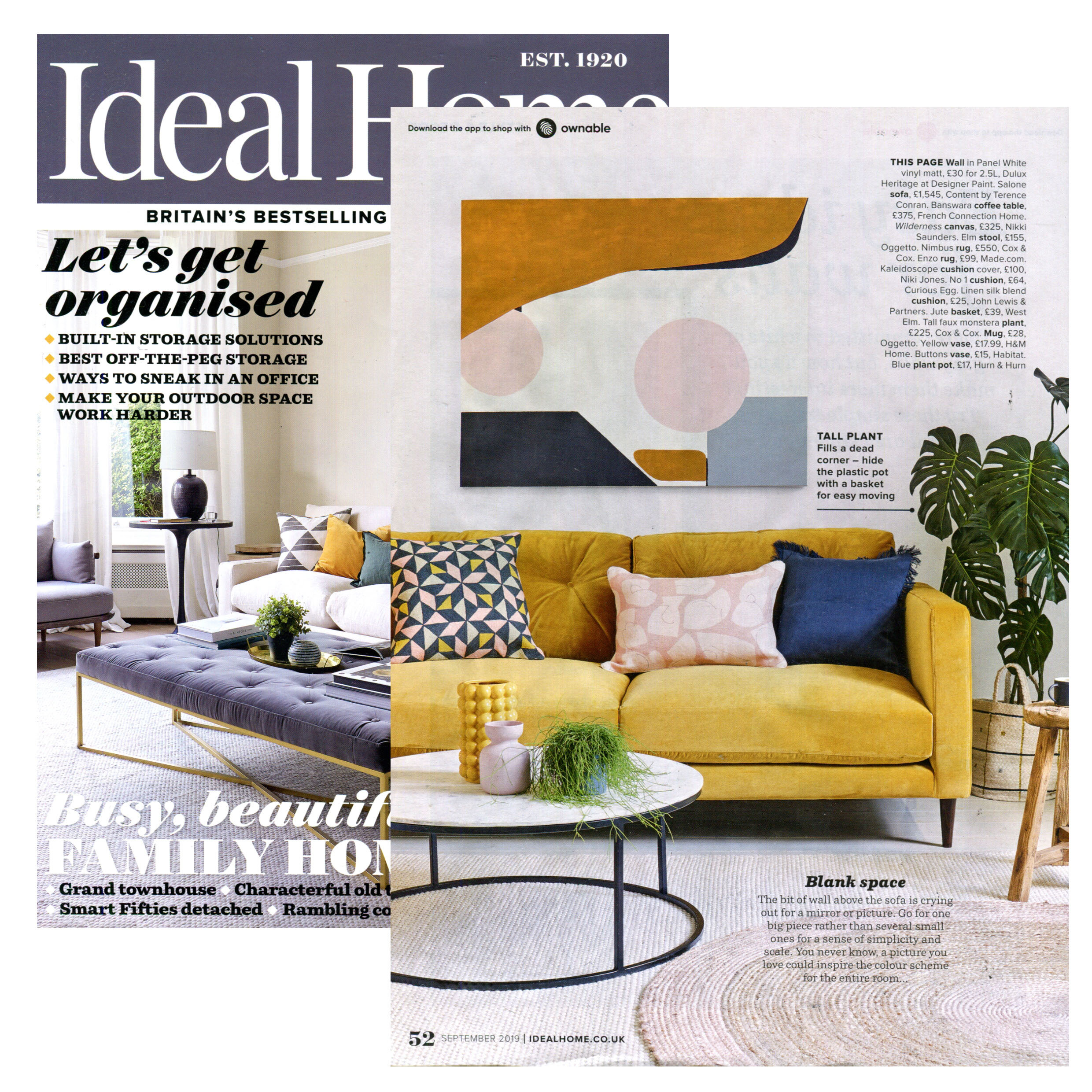 Ideal Home | September 2019 | No 1 Cushion Plaster Pink