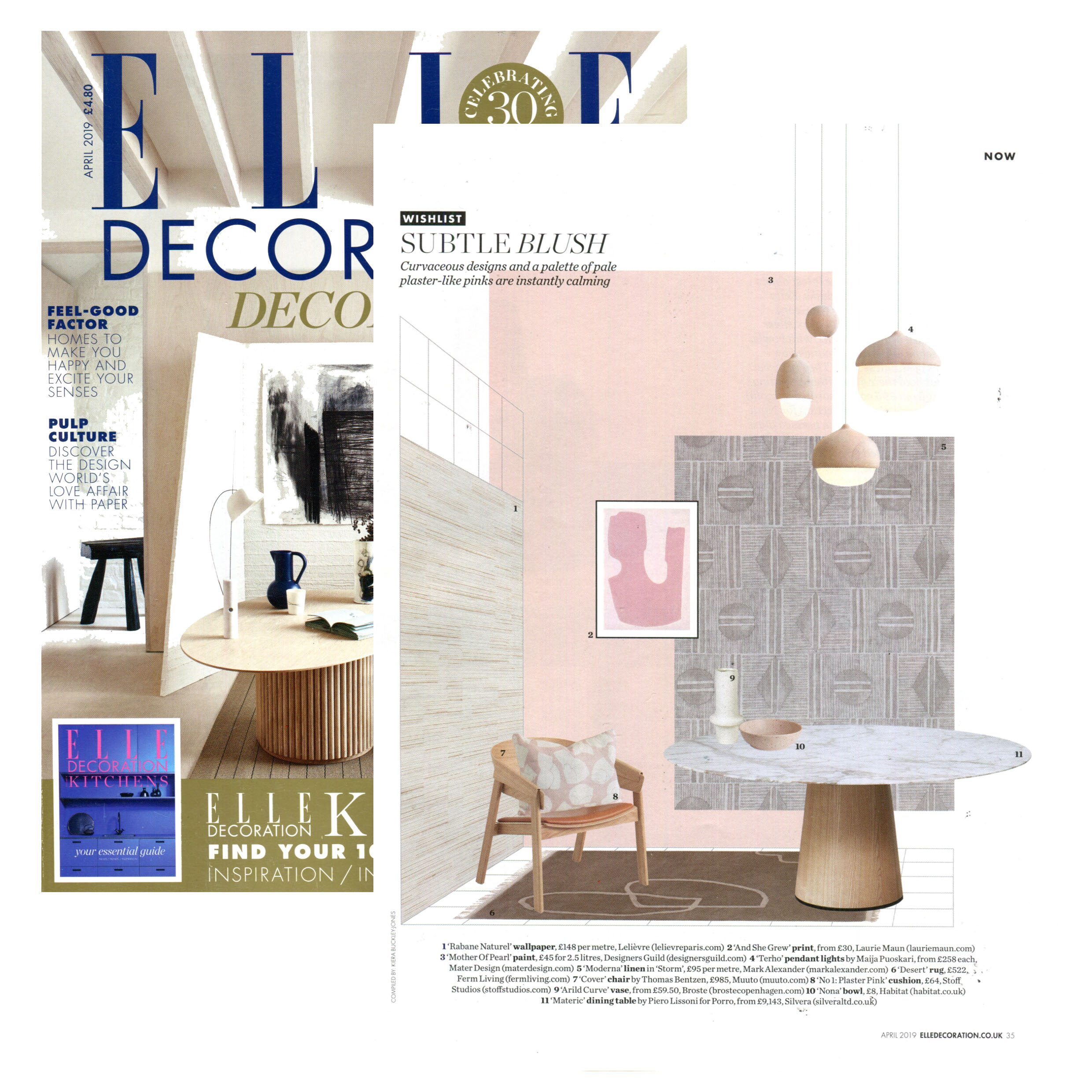 Elle Deco | April 2019 | No 1 Cushion Plaster Pink