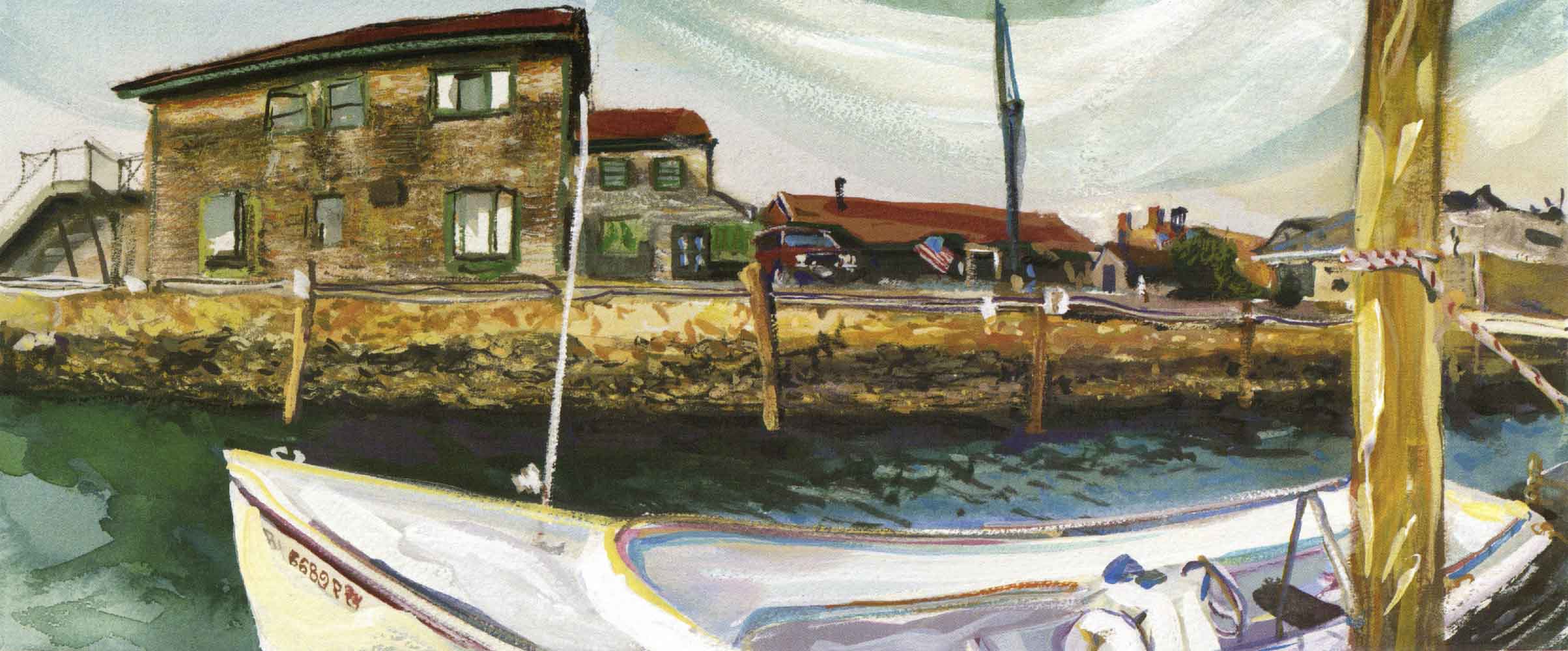 Cool breezes mark an early Spring day, Bannister’s Wharf, 1998