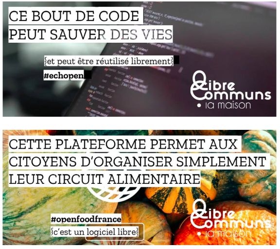 Extraits de la campagne de communication pour le crowdfunding de la Maison du Libre et des Communs.