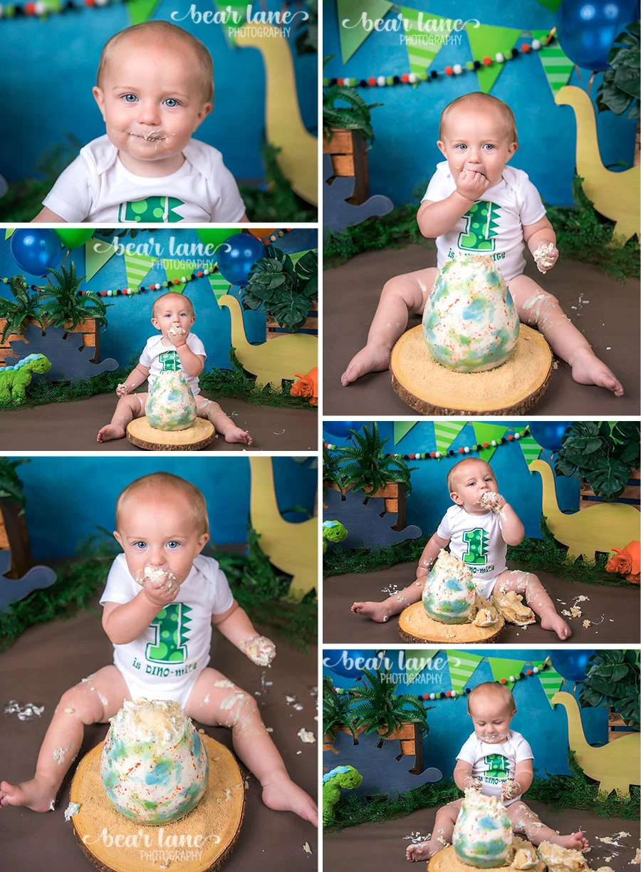 dinosaur smash cake outfit