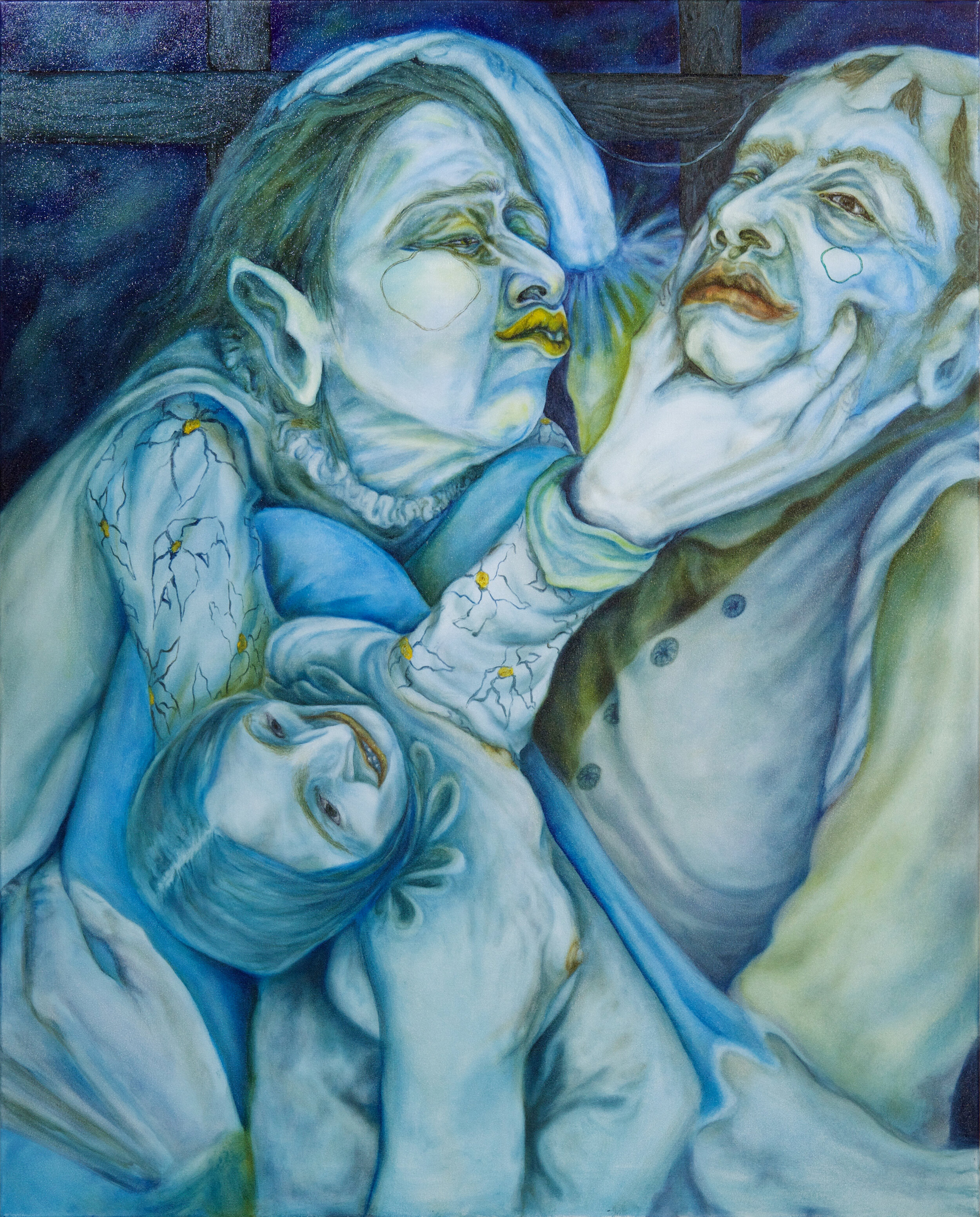   Blue Carrying Blue  2020 Oil on Canvas 100h x 60w cm  