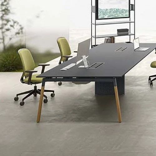 6 Pod PAG Desk (Timber Finish Leg Type: W)