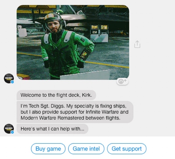 Tech Sgt. Diggs, from Call of Duty, doesn't have much to offer.