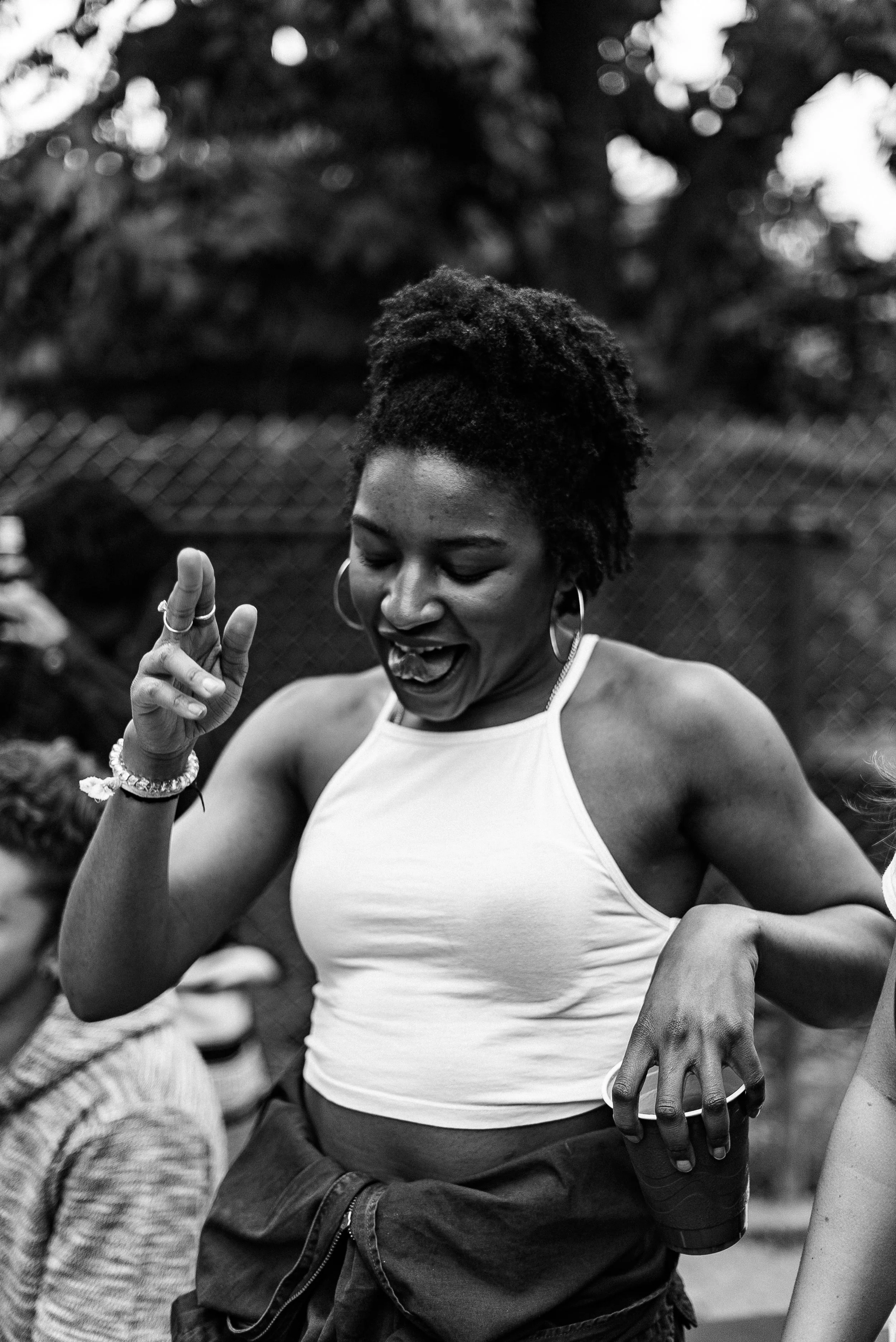 Friend, enjoying the music.