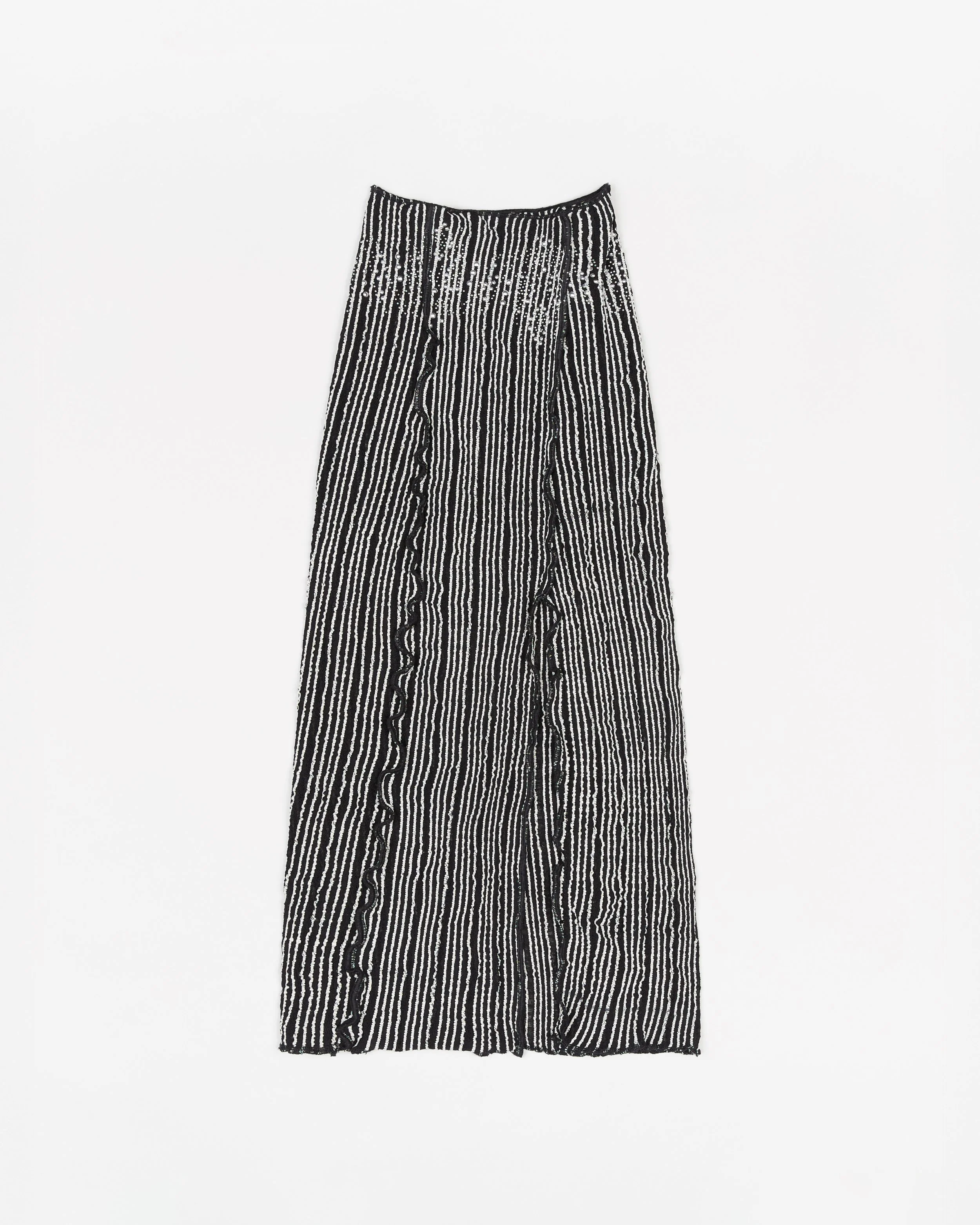 Strech Weave Long Skirt - Black Bling