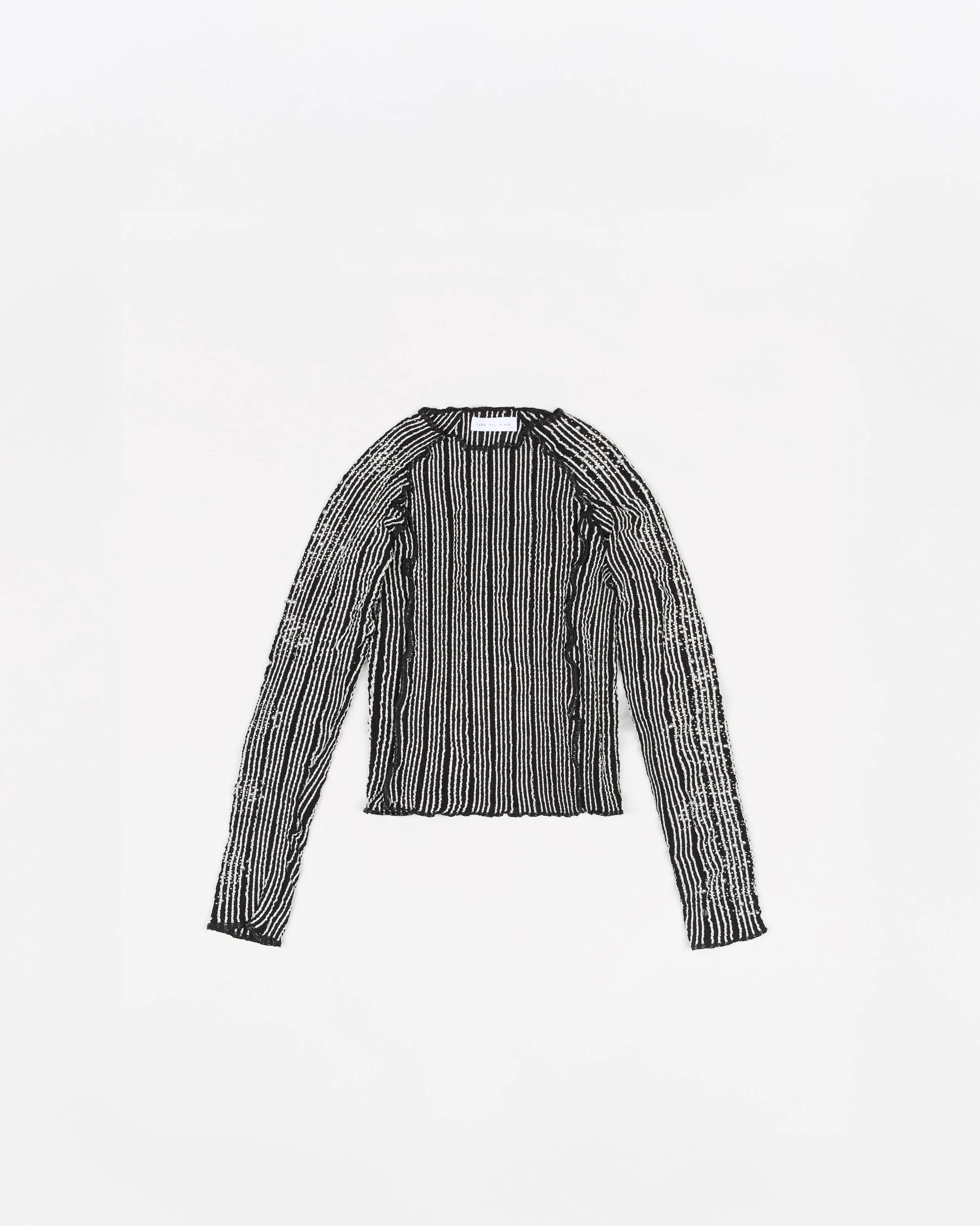 Strech Weave Long Sleeve Tee - Black Bling