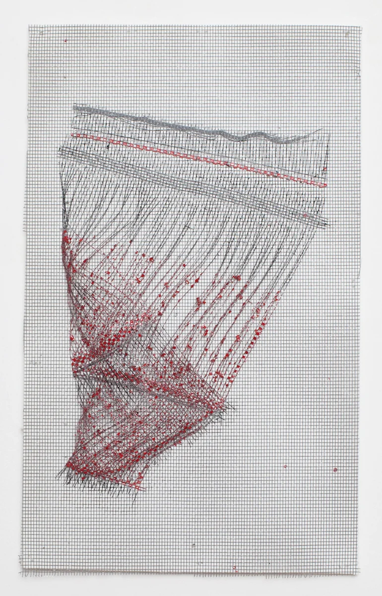 Série des "Grillages", grillage et acrylique