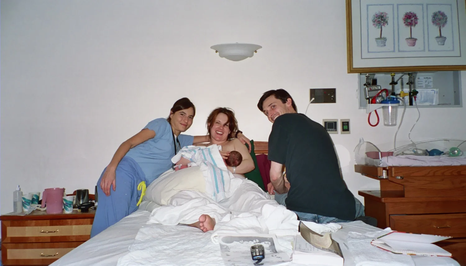 Juno nursing help, Leaving for the birthing center! I’m clearly not enjoying things too much at this point. Firstborn birth story (BirthMattersNYC blog)