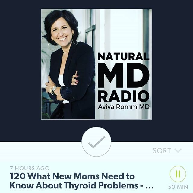 As I set up to record intros and outros for my next batch of podcast episodes, I'm re-listening to the most recent (encore/renewed) episode of Natural MD radio with the phenomenal Dr. Aviva Romm on thyroid issues in postpartum.
...
She renewed this e