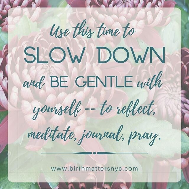 Use this time to SLOW DOWN and BE GENTLE with yourself -- to reflect, meditate, journal, pray.⁣
...⁣
In this week's podcast birth story, you hear how Kate took time to go into a chapel near NYU hospital to pray and center herself on trust in a higher