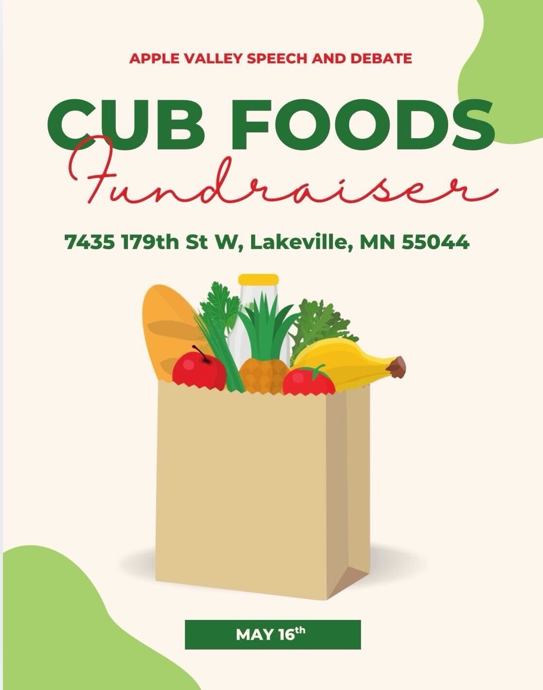 THIS WEEKEND! Come visit our team and let us bag your groceries at the Lakeville Cub Foods. We&rsquo;ll be there from 10am-6pm! 🍎🦅