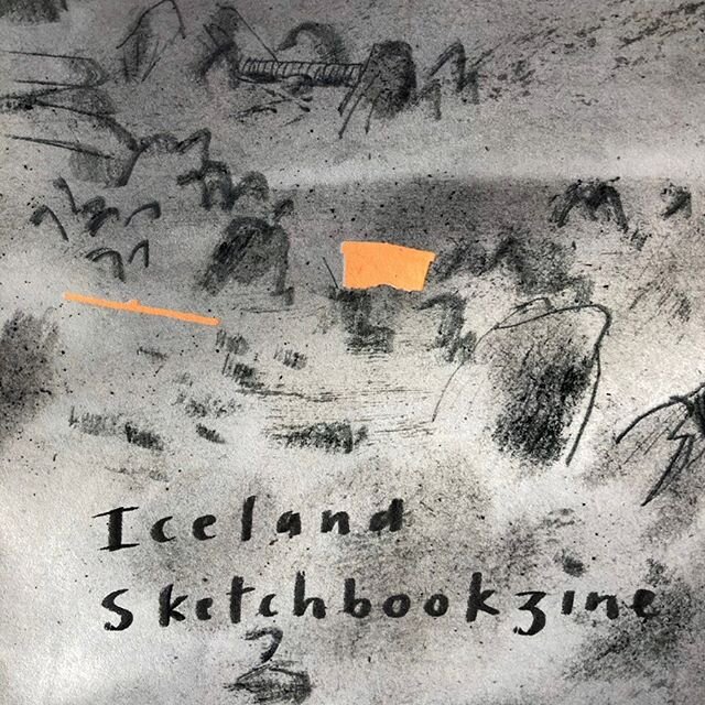 Iceland Sketchbookzine - a collection of location drawings featuring a fluorescent screen printed layer #h&uacute;sav&iacute;k #iceland🇮🇸 All orders are posted daily until Xmas and orders &pound;25 and over come with @helenstephenslion Snow Bear gi