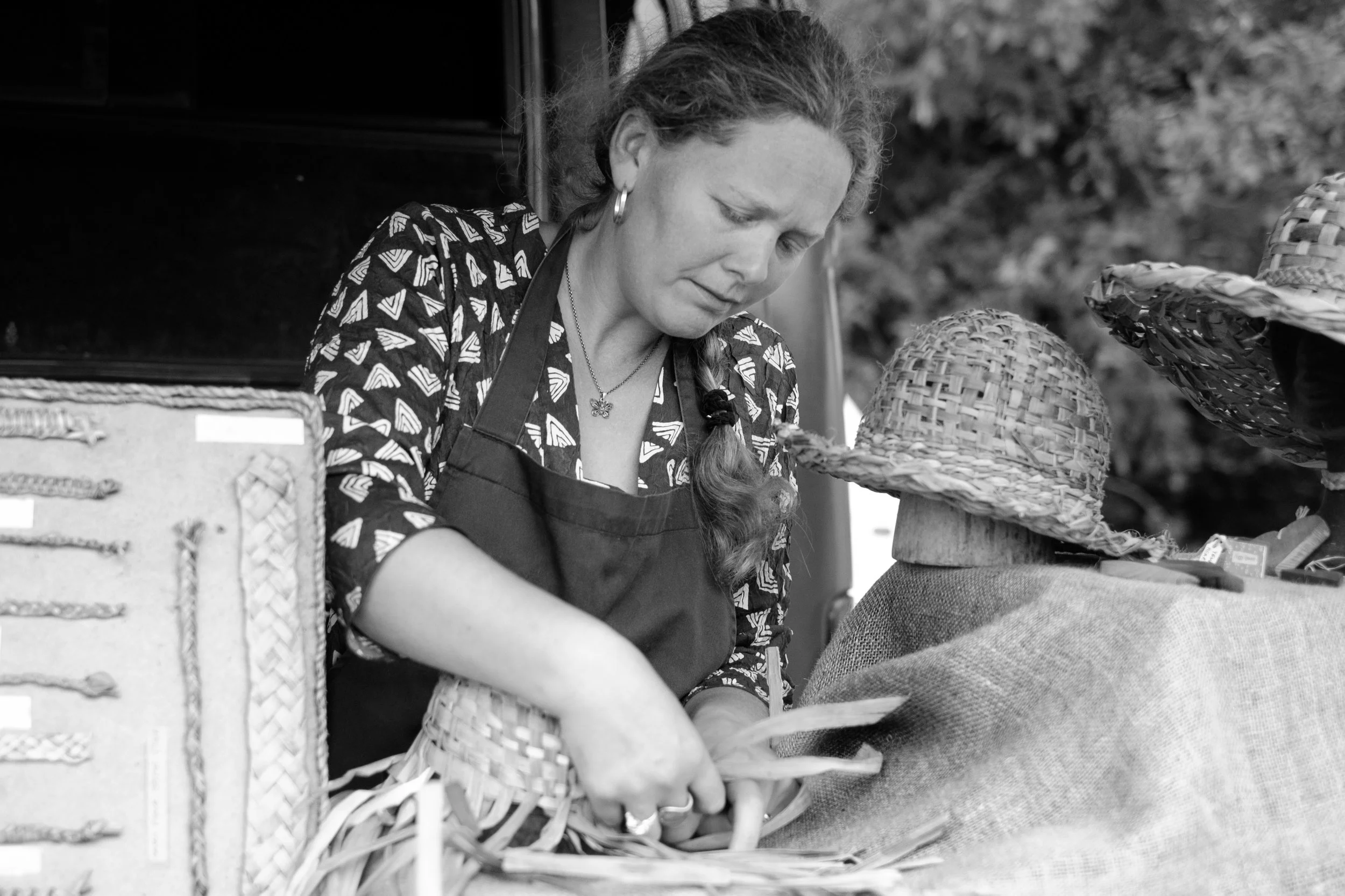 Fiona The Rush Weaver. I always had a soft spot for this photo which I took at Driffield Agricultural Show a few years ago. Fiona is from Wales and can be found on facebook as Peggy Spoons, if you fancy one of those hats.