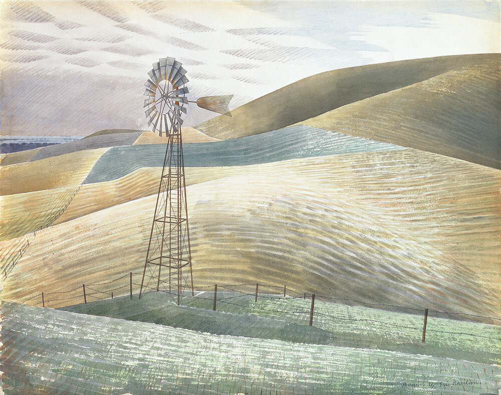 Waterwheel; E. Ravilious; Watercolour, 1934;