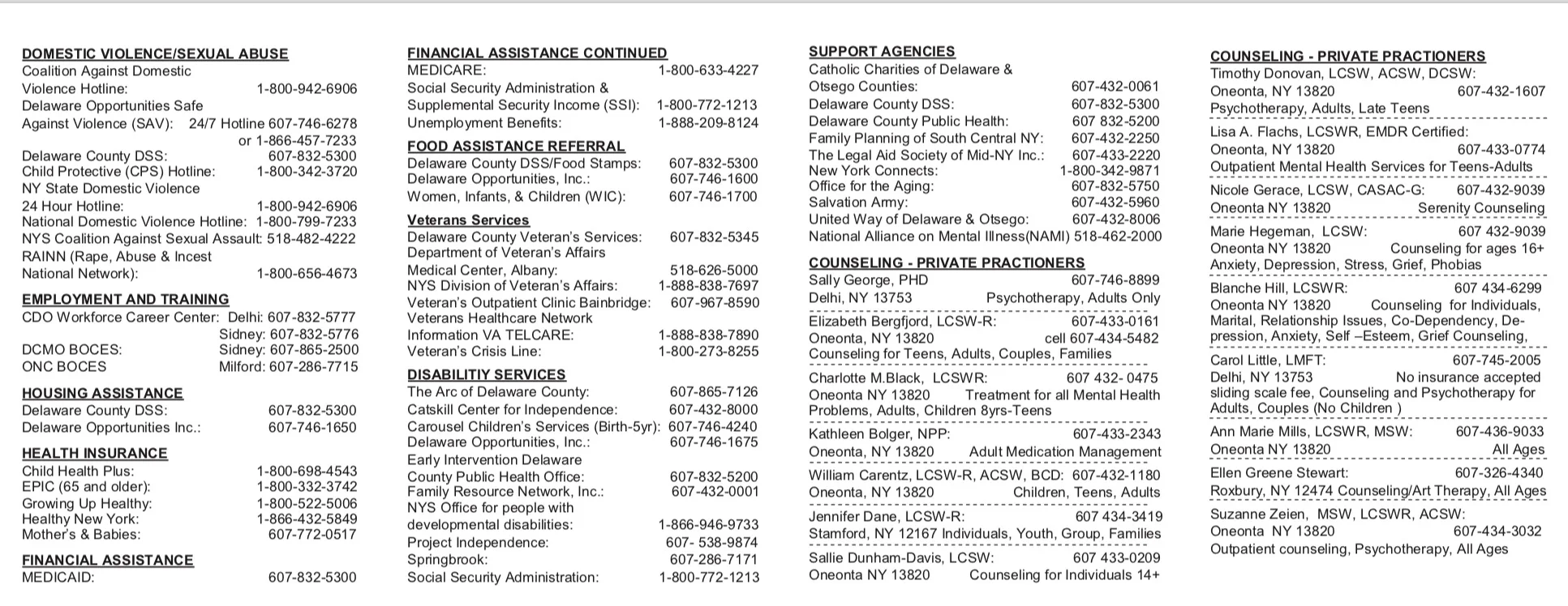 Mental Health Resources for Delaware County — Alcohol and Drug Abuse  Council of Delaware County