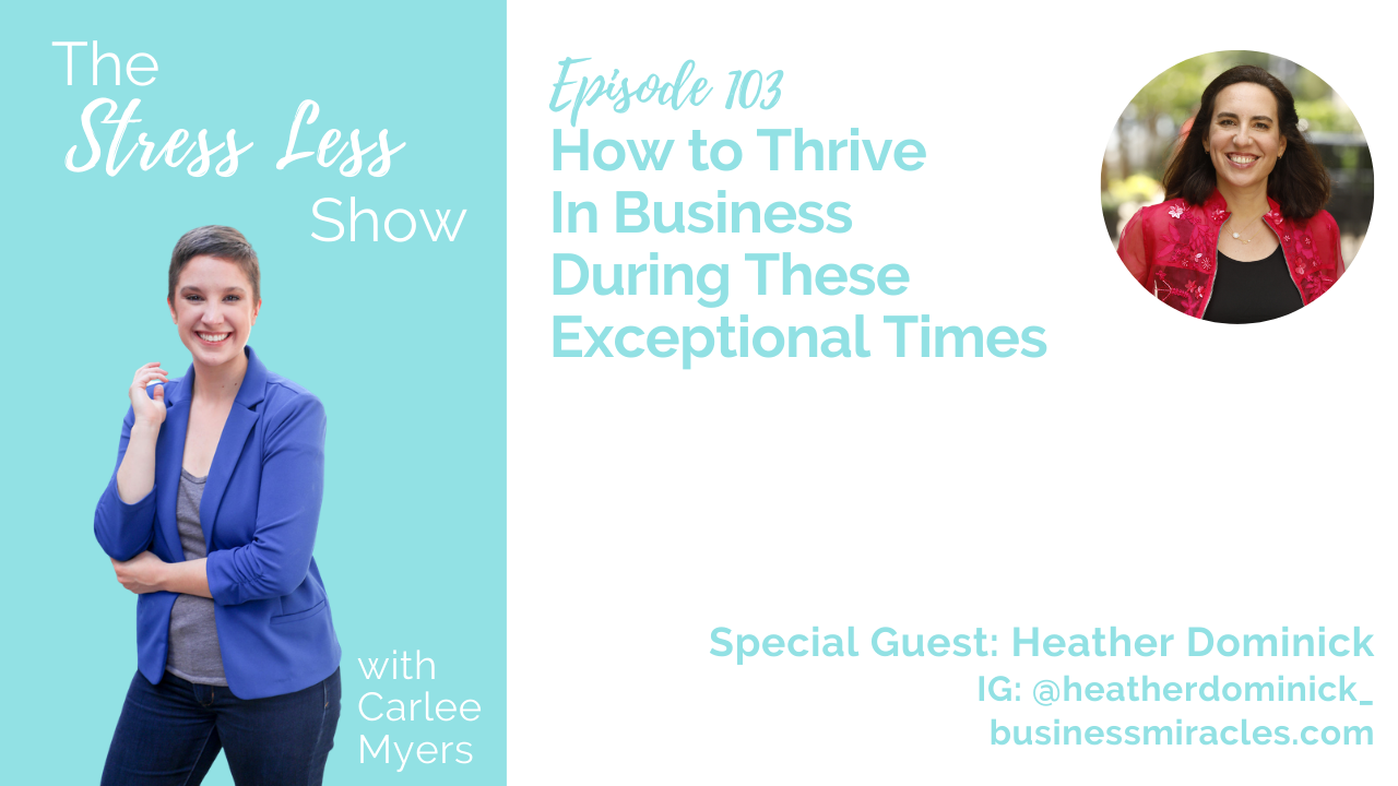 How to Thrive In Business During These Exceptional Times [The Stress Less Show - Episode 103]