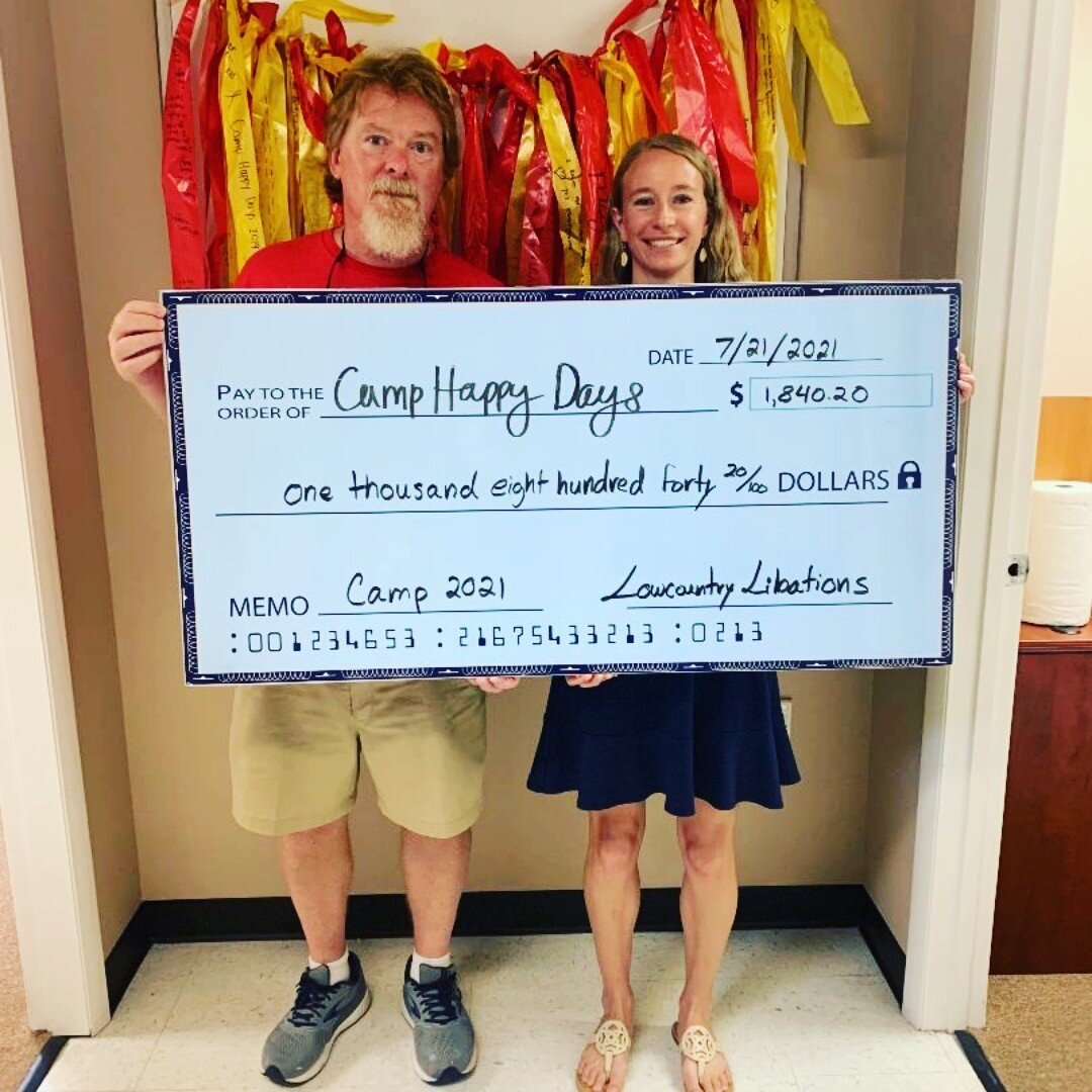 Willy D presenting our gift to #camphappydays from the #colonialcup profits.  They are a great organization.  Check them out.