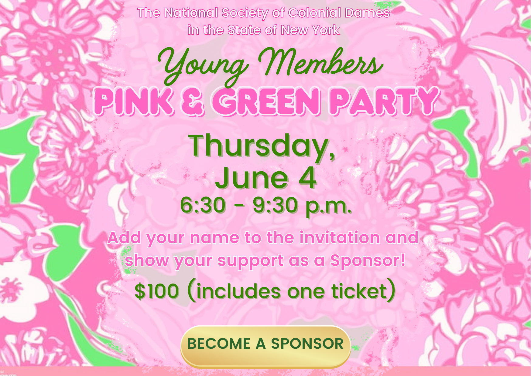 Sponsor the NSCDNY Pink &amp; Green Party 