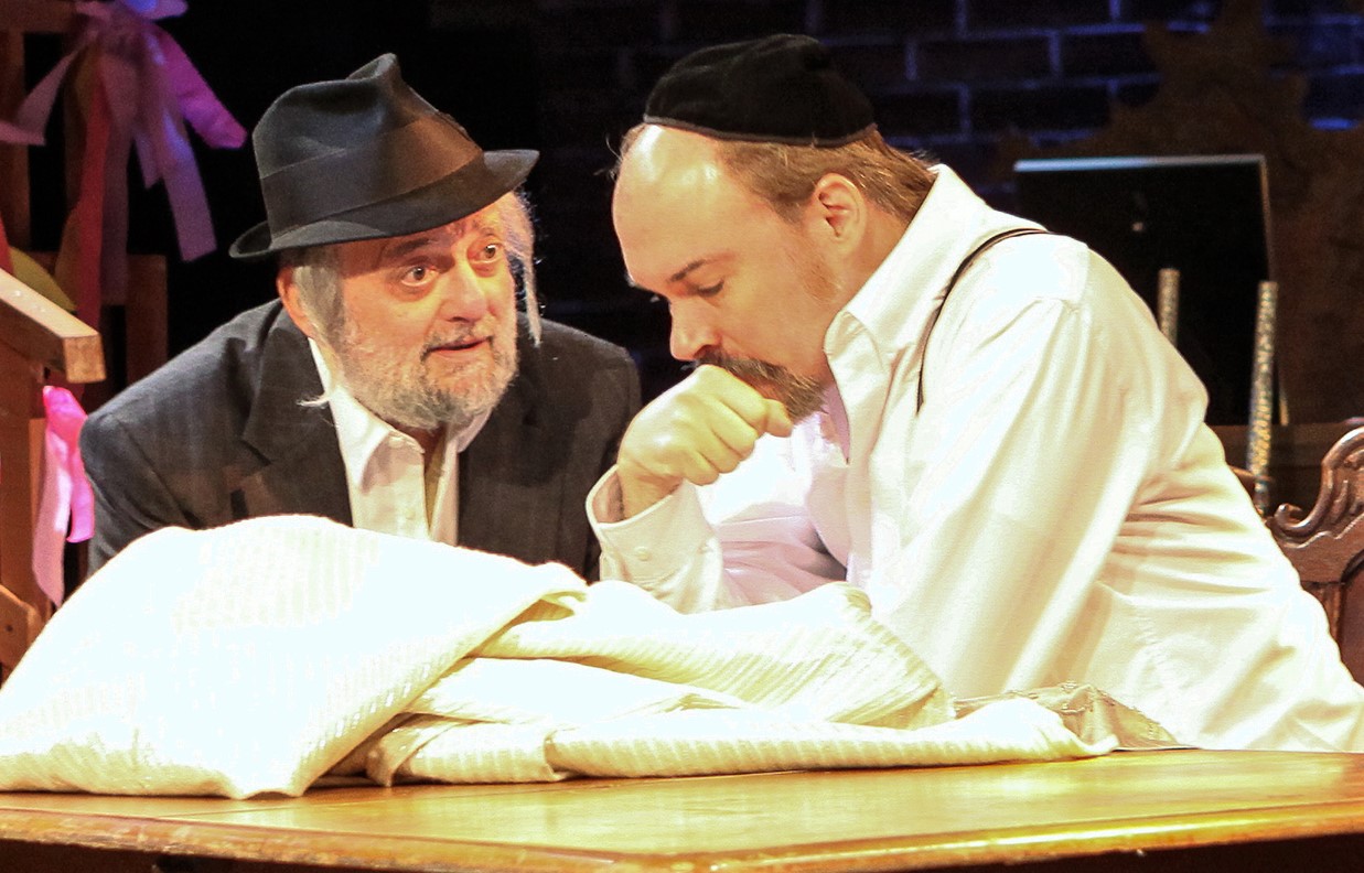 David Mandelbaum (left) as Reb Eli, with Shane Baker as Yekel the brothel-keeper.
