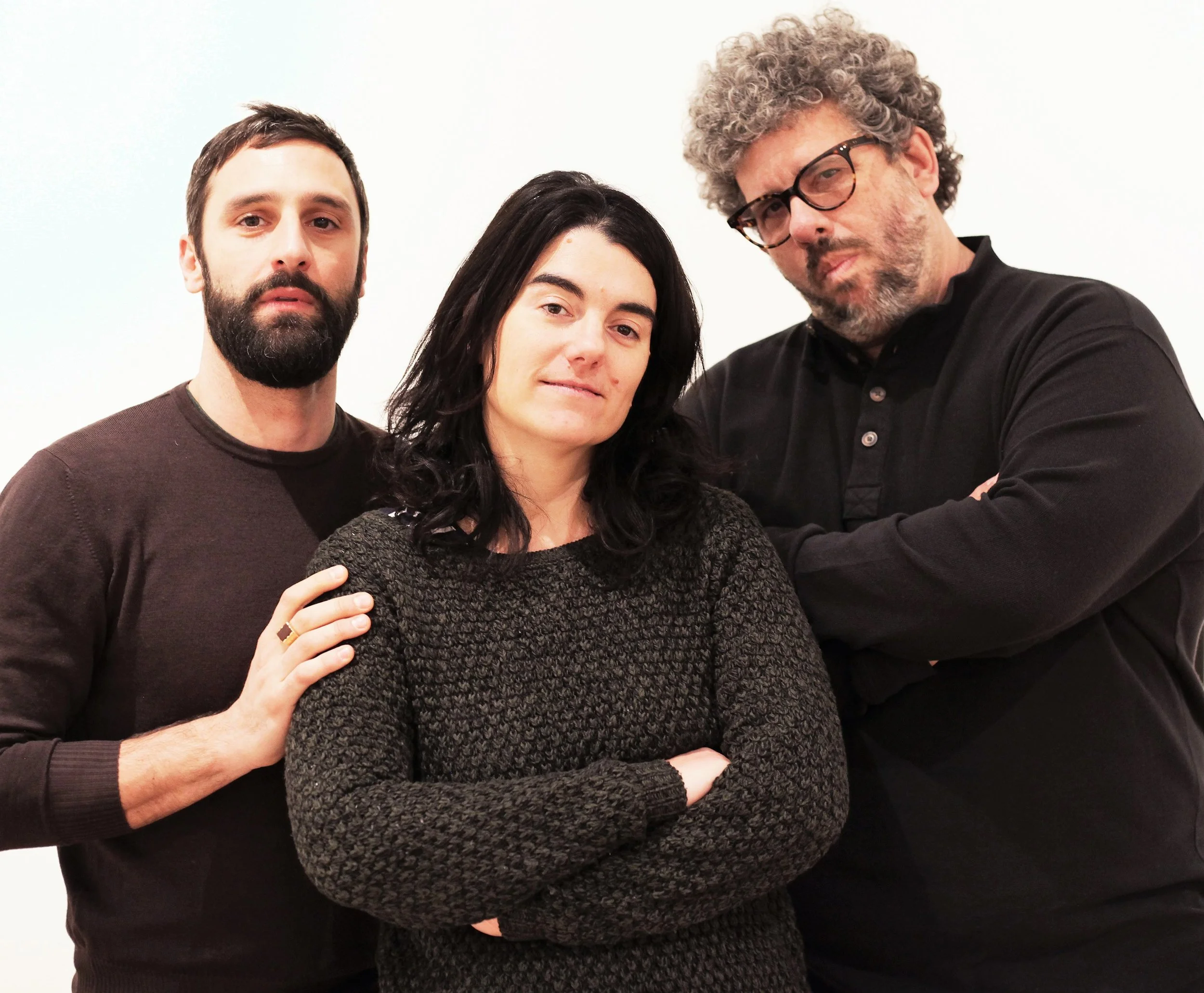 AdA: Author Directing Author features one-act plays by (from left) Marco Calvani of Italy, Spain’s Marta Buchaca, and American Neil LaBute. Top, Gia Crovatin and Richard Kind in LaBute’s I Don’t Know What I Can Save You From .