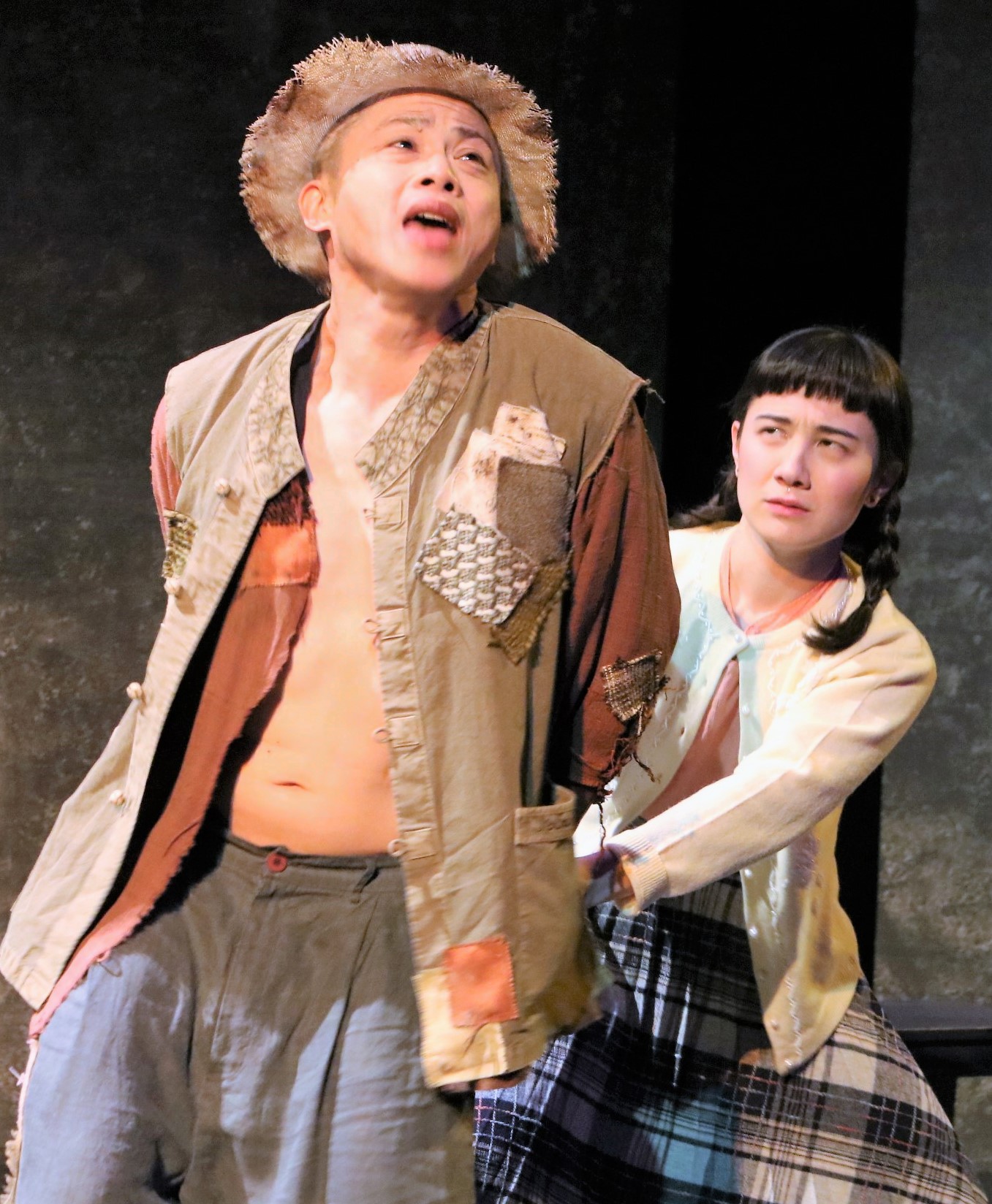 Briana Sakamoto (right) with Doan as the Blind Man.