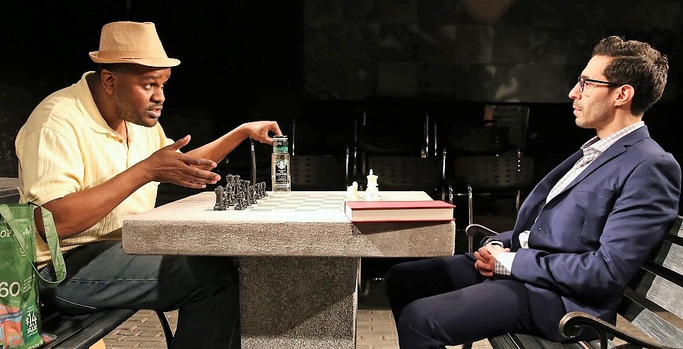 Cash (Shawn Randall) and Rey square off in a game. Photos by Carol Rosegg.
