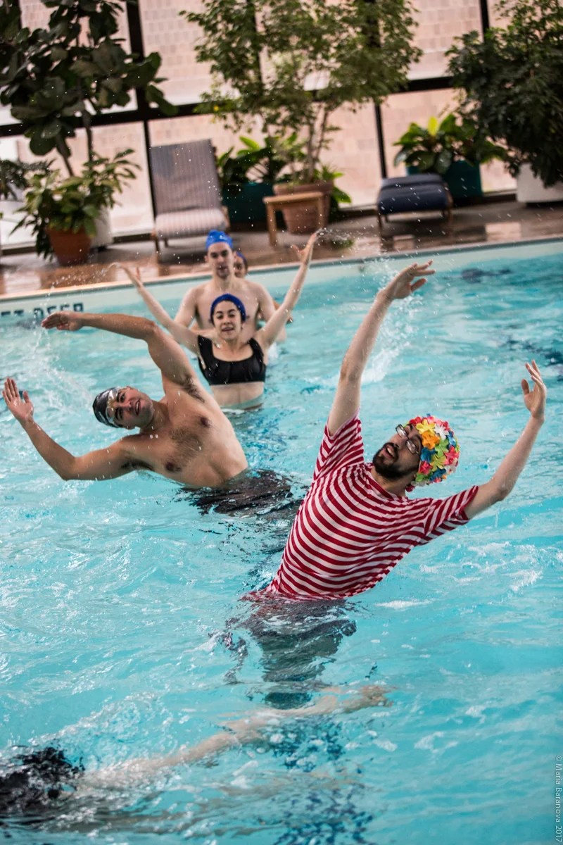 This is Not a Theatre Company's ensemble evokes the campy world of synchronized swimming in Pool Play 2.0.