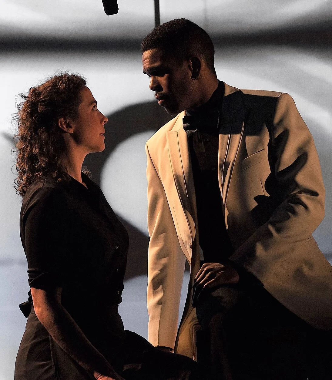 Bergman (Gowl) and Bogie (Casey) smolder onscreen but struggle off. Photographs by Benjamin Heller.