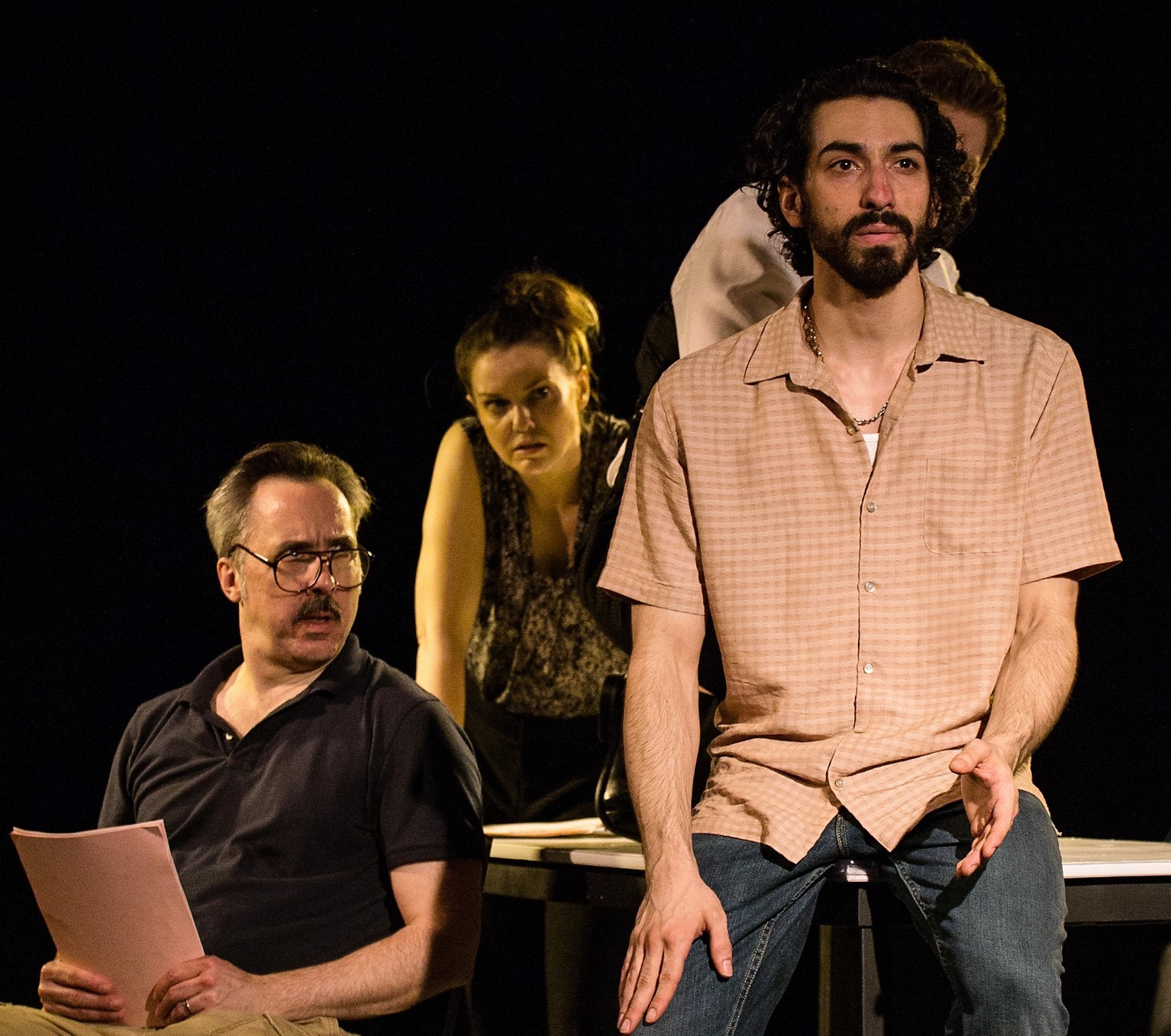 From left: D’Haene and Larisa Oleynik with Joe Joseph in Baghdaddy. Photos by Ambe Williams.