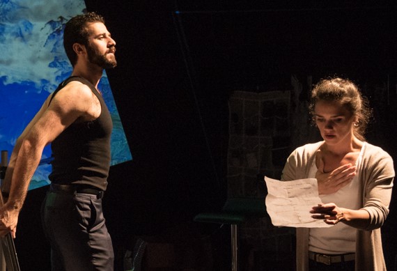 Roger (Michael Romeo Ruocco), Julie’s boyfriend, listens as Julie’s daughter Jill (Santina Umbach) reads a poem.