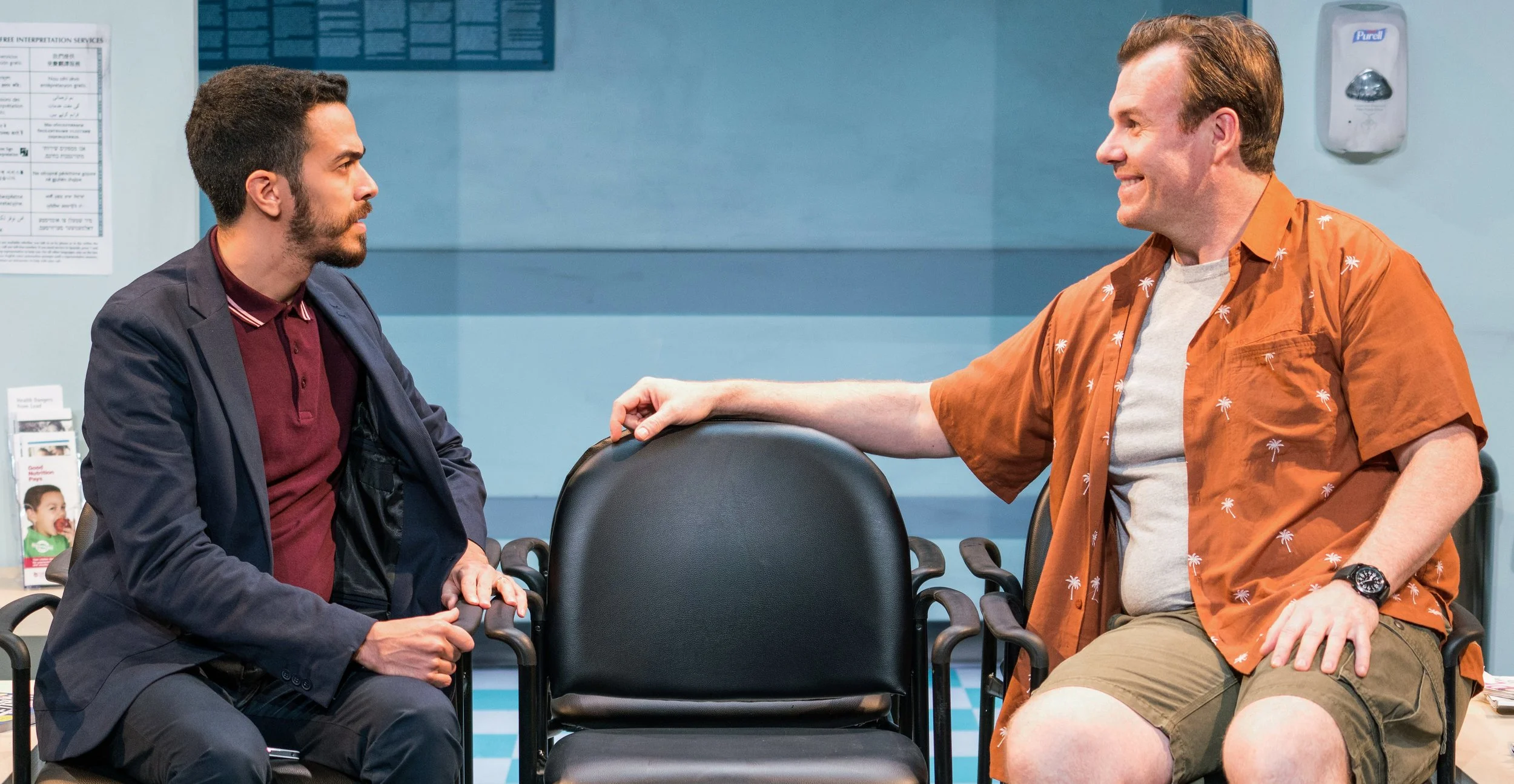 Charlie and Manning try to engage in conversation on a terrible day for each of them. Photographs by Zachary Zirlin Photography.