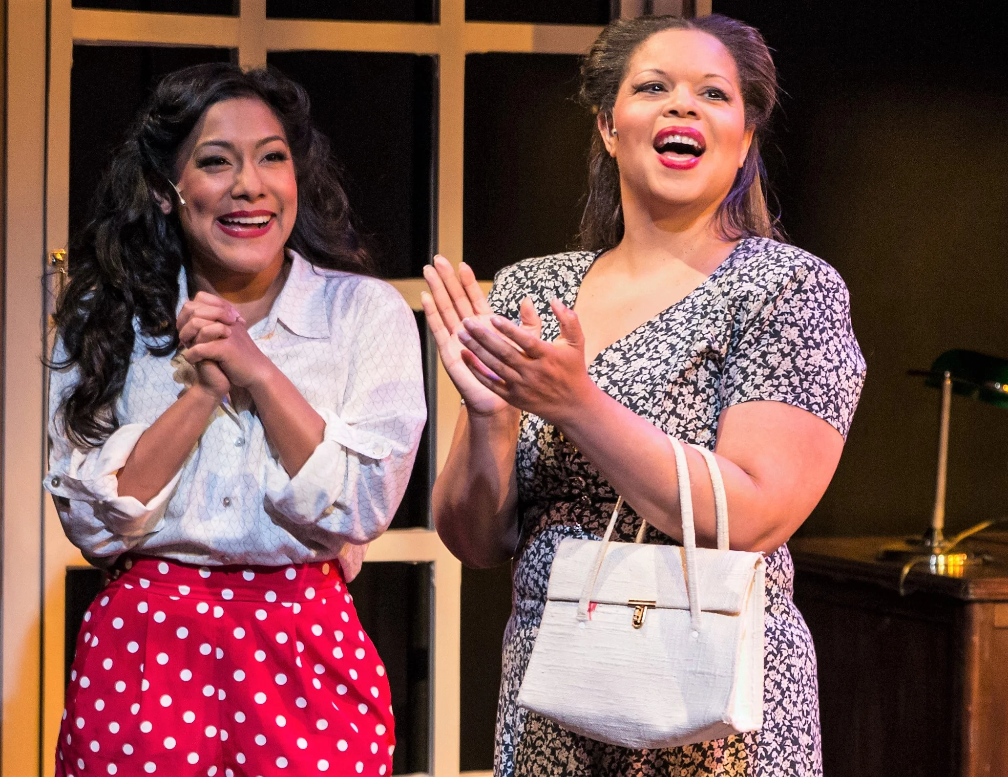 Jacquenetta (Chase Kamata) and Gwen (Kimberly JaJuan). Top: Duke (Colin Barkell, left) battles with Jacquenetta (Kamata), his little sister. Photos by Yadin Photography.