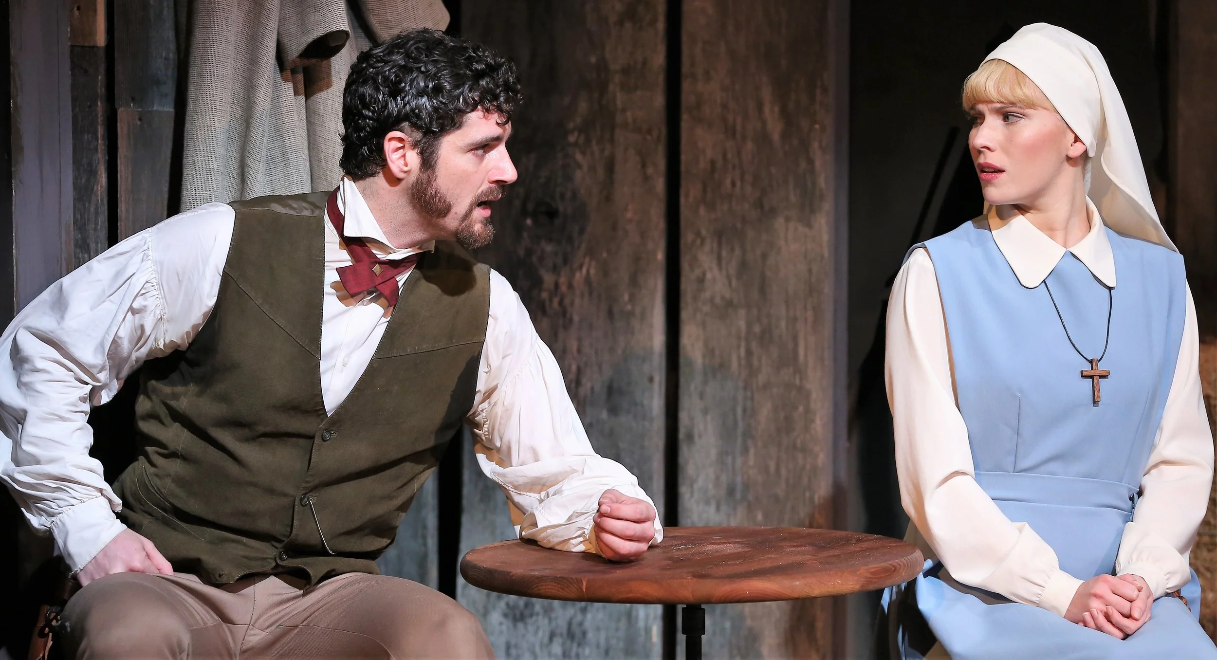 Degerstedt (right) with Peter Saide as Sheriff Martin Green. Photographs by Carol Rosegg.