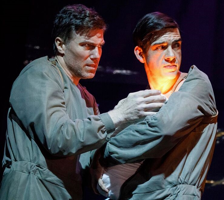 Mount (left) with Bobby Moreno as Jason. Photographs by Joan Marcus.