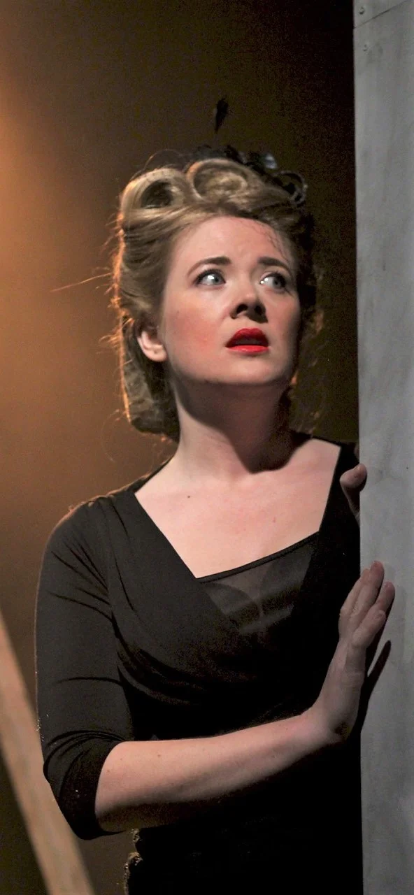 Joanne Hartstone (above and at top) plays Evie in The Girl Who Jumped Off the Hollywood Sign , a one-person show she wrote focusing on Hollywood’s Golden Age.