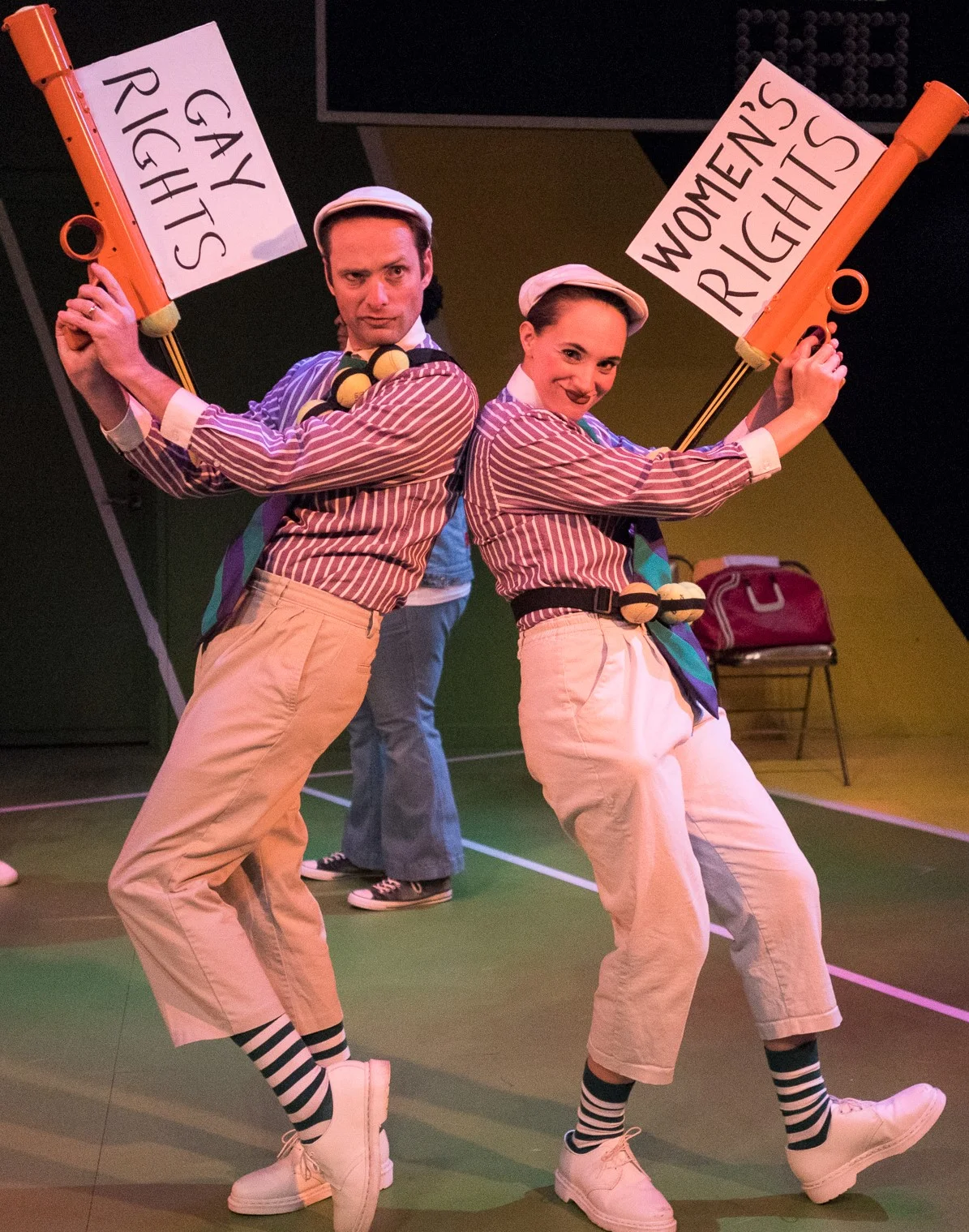 Richard Saudek as Clownboy and Olivia McGiff as Clowngirl. Photographs by Russ Rowland.