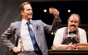 Hawkins as Dan with Ron McClary as the bartender Good Time Charlie. Photographs by Marielle Solan.