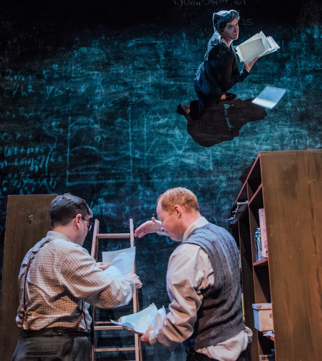 Delaney and Hirst with Andy McLeod (right) as George. Photo by David Monteith Hodge.