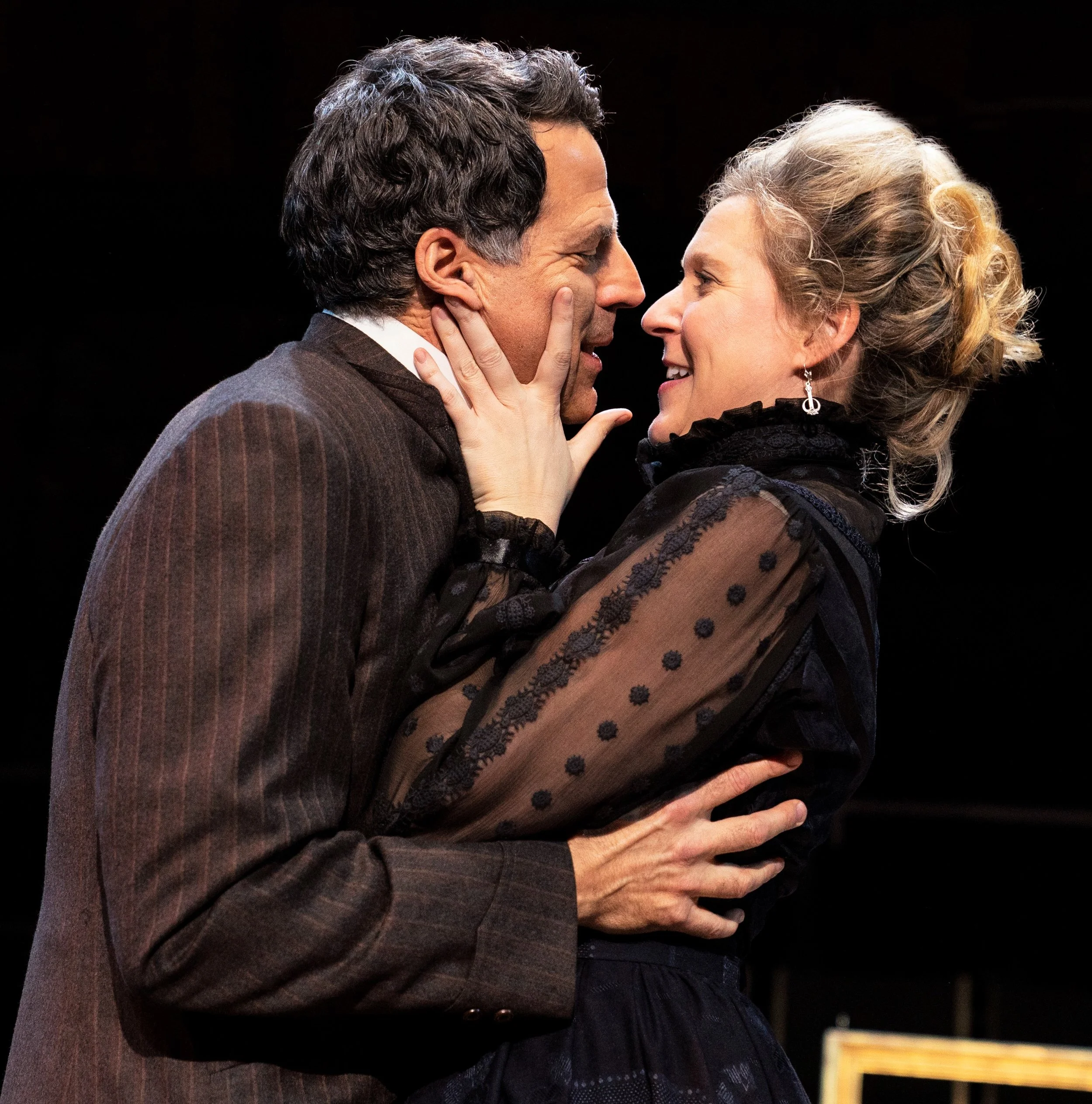 Christopher Innvar (left) is Kurt and Cassie Beck is Alice in August Strindberg’s The Dance of Death. Top: Innvar and Beck with Richard Topol as Edgar, the captain.