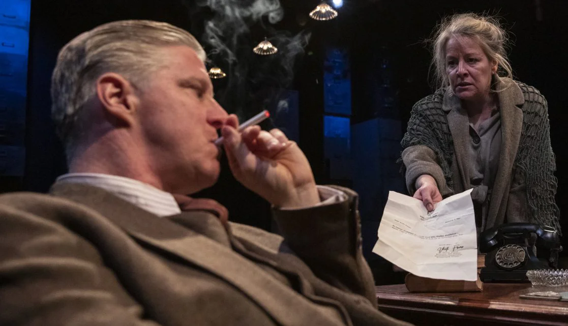 Elizabetta (Tasha Lawrence) implores Victor (Kenzler) for an explanation of her son’s death. Photographs by Maria Baranova.