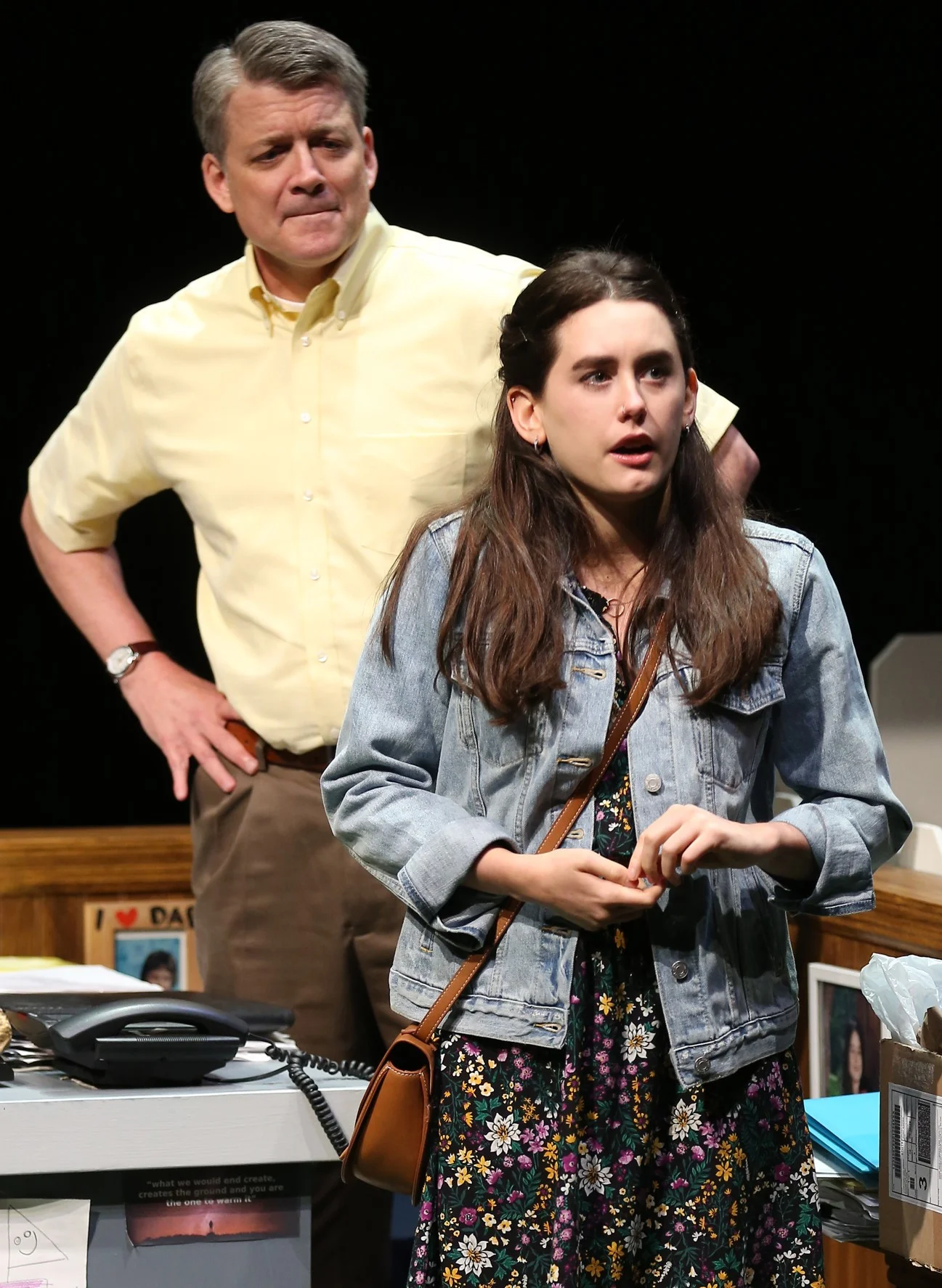 Hannah and her father, Ed Sink (Chris Henry Coffey), have trouble communicating. Photographs by Carol Rosegg.
