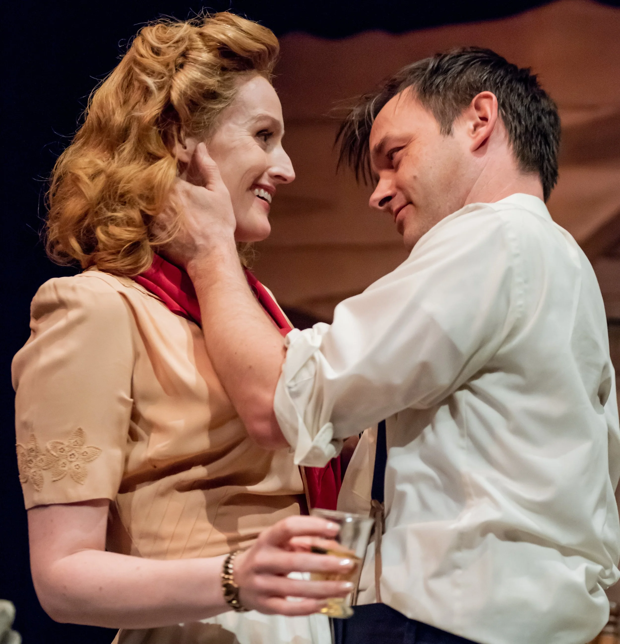 Brenda Meaney plays Bairbre and Jesse Pennington is her husband, Tom Grealish, in Michael mac Liammóir’s The Mountains Look Different.