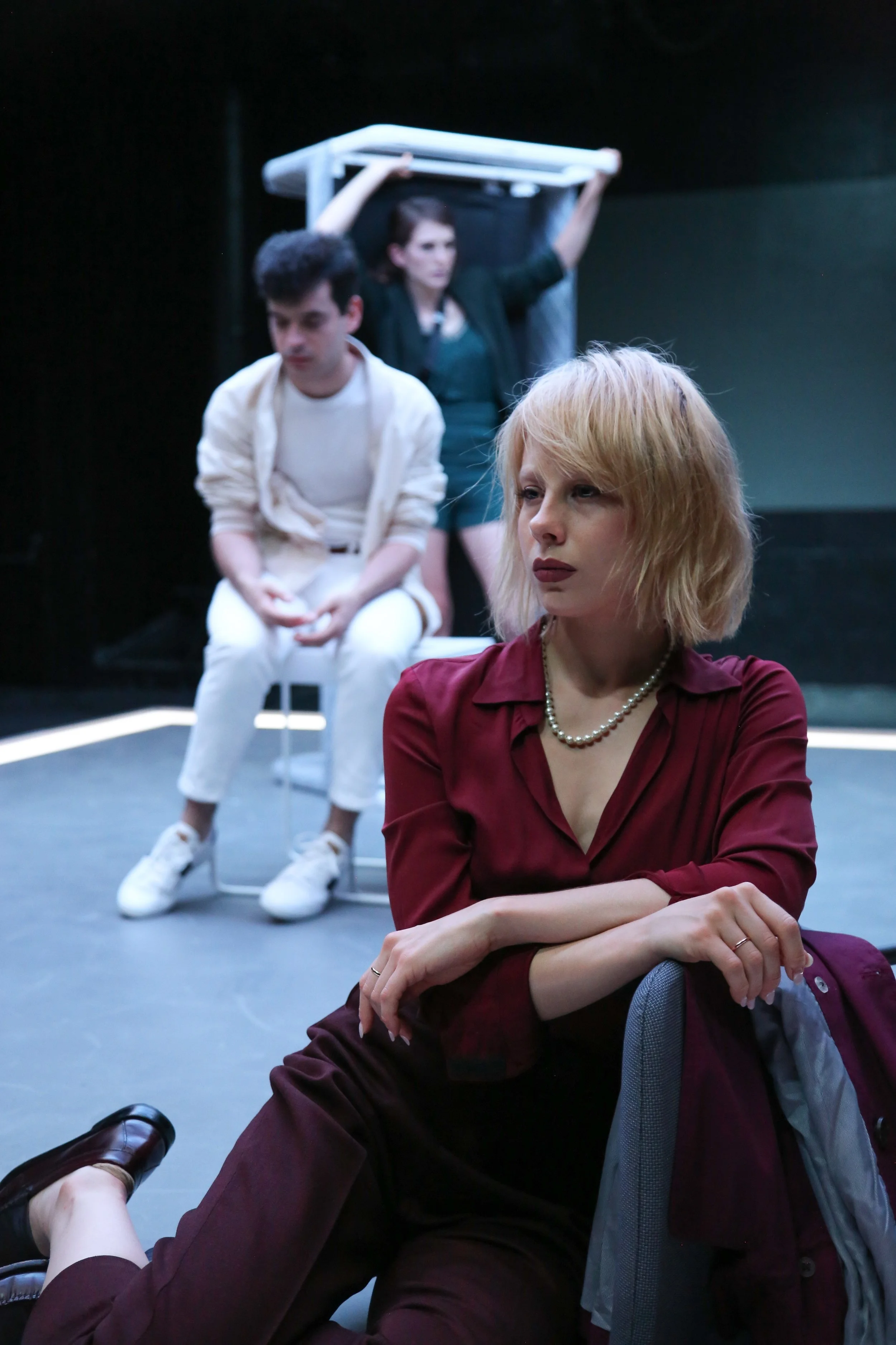 From left: Reid, Moreno and Toth (foreground) play unnamed characters in See You.